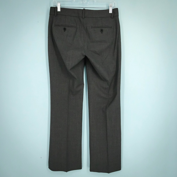 Theory Size 2 Dark Gray Flat Front Hook Zip Straight Leg Wool Blend Dress Pants - Picture 3 of 7